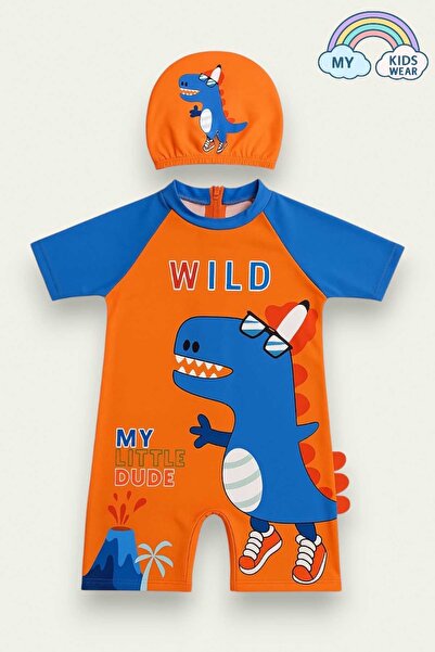 My Kids Wear Set de costume de baie pentru băieți din țesătură submersibilă cu fermoar ascuns 2-8 ani 12011