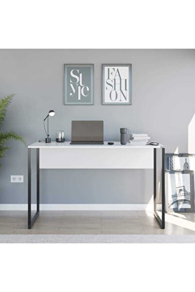 Adore Mobilya Connect Çalışma Masası-mat Lake Beyaz (diamond Beyaz)120x75x60 ...