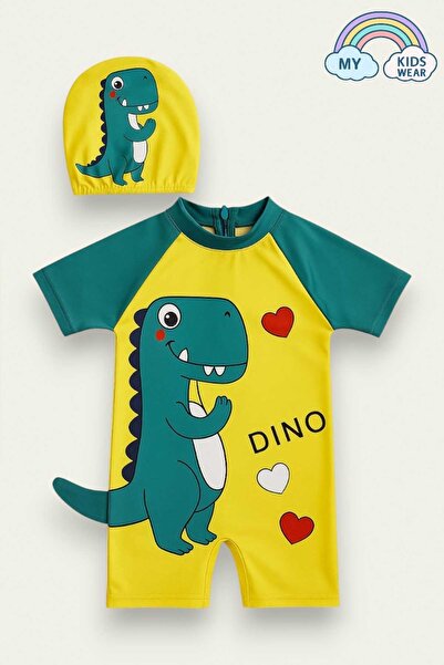 My Kids Wear Set de costume de baie pentru băieți din țesătură submersibilă cu fermoar ascuns 2-8 ani 12008