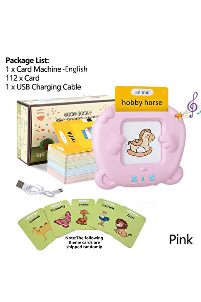 Choice بطاقات تعليمية وردية اللون للأطفال، لعبة تعليمية للتعلم المبكر مع أصوا...