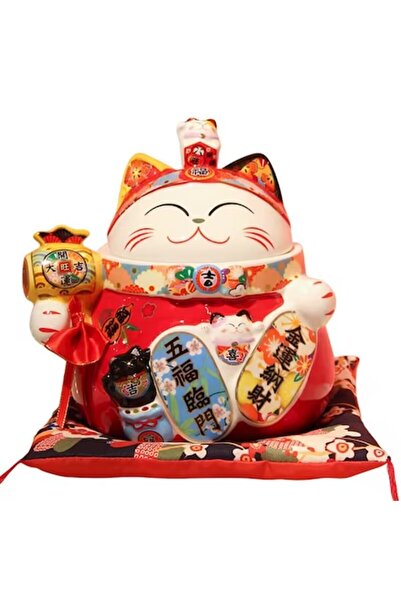 MOBI Pisica norocoasă decorativă cu cinci chemări ale fericirii și bogăției