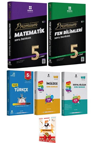 Başka Yayıncılık 5. Sınıf Matematik Soru Bankası+ Fen Soru Bankası+15 Matematik Deneme+15 Fen Bilimleri Deneme+Hediye