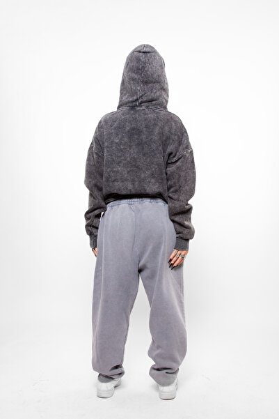 Bak Moda Πλενόμενο Basic Oversize Unisex Smoked Hoodie