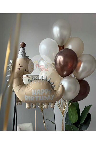 parti kral Dinozor Happy Bırthday Folyo Balon Demeti