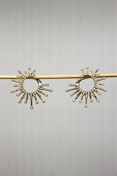 Nenya Vip Steel Zircon Stone Inlaid Sun Model Earrings