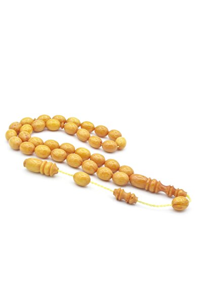 Murty99 Mărgele de rugăciune Catalin galbene tăiate în formă de piatră cu sis...