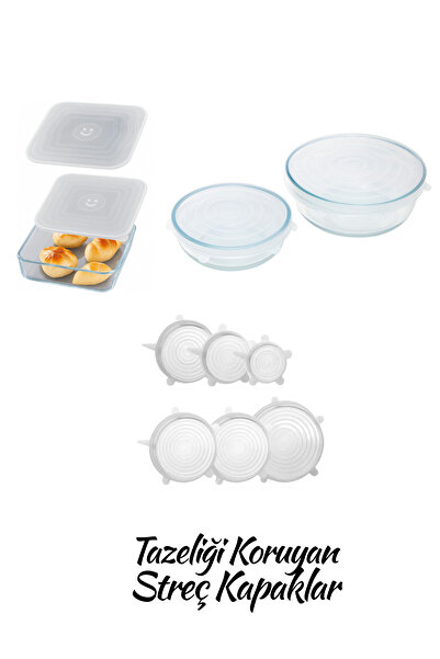 Kitchen Design Lab Silikon 2 Boy Kare Ve Yuvarlak Borcam Kapağı 2'li Ve Silik...