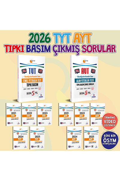 Kurul Yayıncılık 2026 TYT ve AYT Son 5 Yıl ÖSYM Çıkmış Sorular Seti Tıpkı Bas...