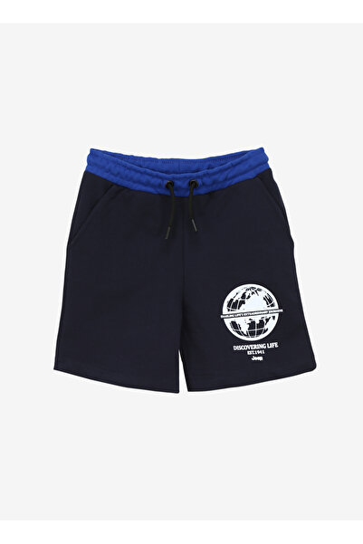 Jeep Lacivert Erkek Çocuk Relaxed Baskılı Şort C4SB-SHT4030