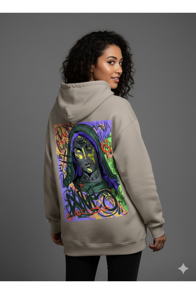 By Caspita Fashion Hanorac oversize unisex cu imprimeu pe spate Lenithra Mary...