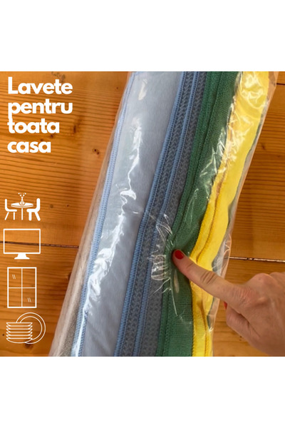 Practic si Curat Cleaning Cloths for the Entire Home, Pack of 14, 4 Different...