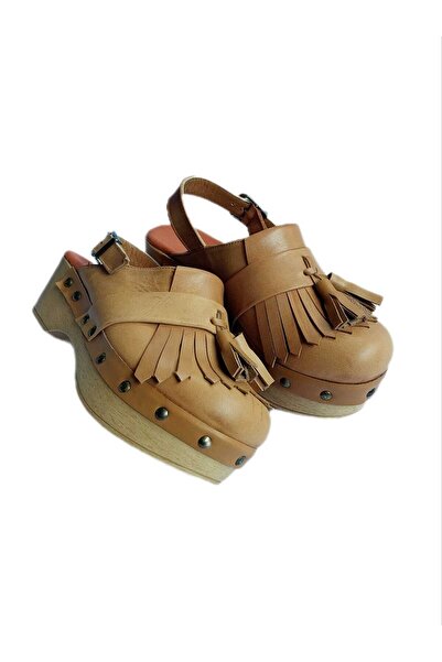 MaisonStanbul Deri Püsküllü Sabo Sandalet