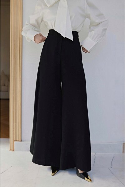 BRTC design Women's Black Side Pocket Detailed Trouser Skirt