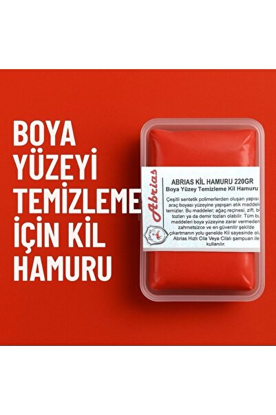 Abrias Profesyonel Araç Boya Yüzey Temizleme Kırmızı Kil Hamuru 220 Gr