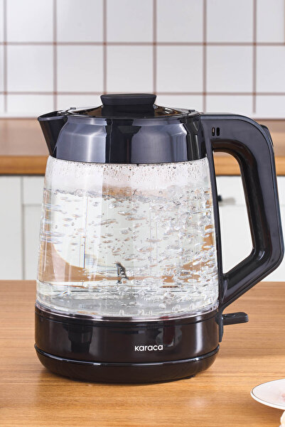 Karaca Glass Tea XL 2 in 1 Cam Çay Makinesi Shiny Black