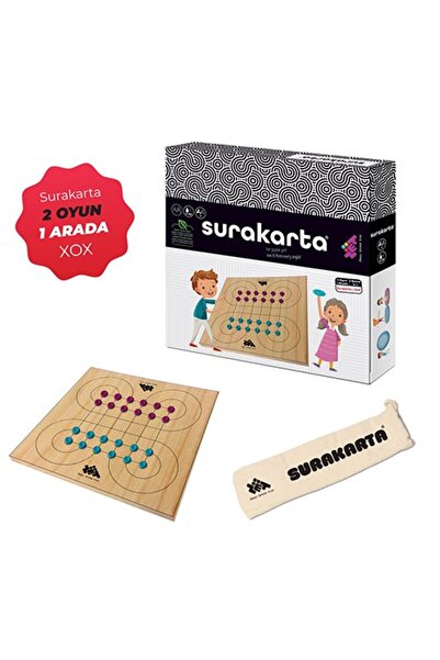 Zetzeka Surakarta & Xox (2 Games in 1) Wooden Brain Teaser Game 5 Years Old 2 Players