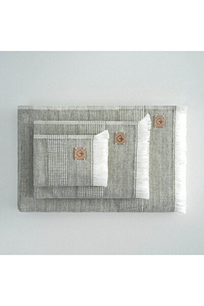 Ecocotton Hasna 3-х предметний набір рушників 100% органічна бавовна, льон, хакі