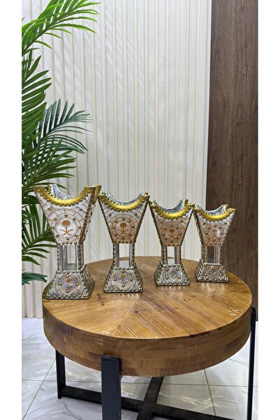 genernic طقم مباخر باكستاني سيفين ونخلة لون فضي بالبني