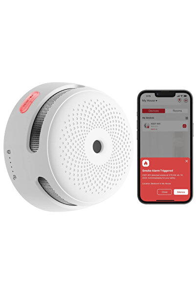 X-Sense XS01-WX Pilli Akıllı Duman Dedektörü Yangın Alarmı, Wi-Fi Özellikli, Anlık Bildirim, 1 Adet