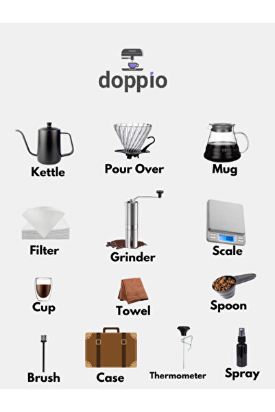 DOPPİO مجموعة تحضير القهوة الكاملة Doppio V60 - راحة داخلية وحرية خارجية