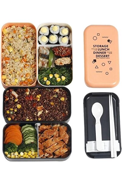 fulina Double-layer Plastic Lunch Box, Portable Large-capacity Microwave Oven Lunch Box for Office Workers