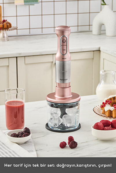 Karaca Mastermaid Prosteel 1000W Blender Set Cam Hazneli Rosegold