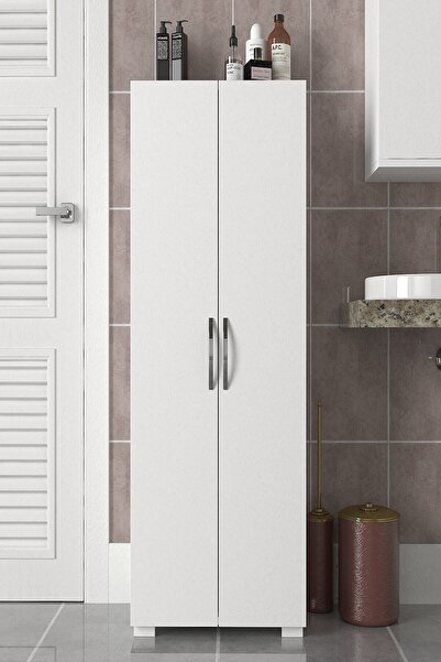 dorpek Devika 2 Kapaklı Çok Amaçlı Dolap – Geniş Raflı / Mutfak-Banyo-Hol Kullanımı / Kolay Montaj