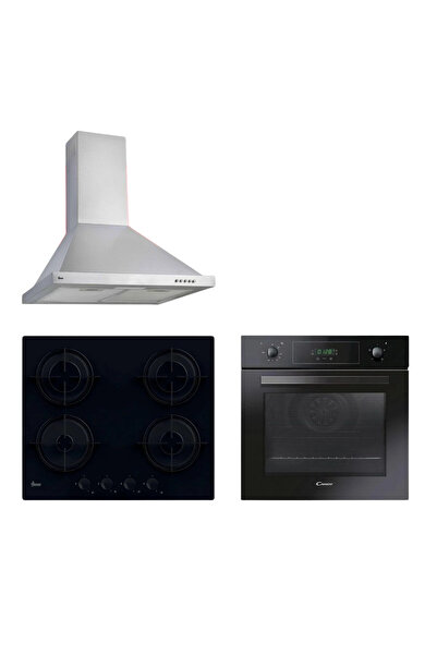 Hoover & Candy Tivera Ankastre Set (HCH6MXTK Davlumbaz + HVW6MBB Ocak + FCP405N/E Fırın)