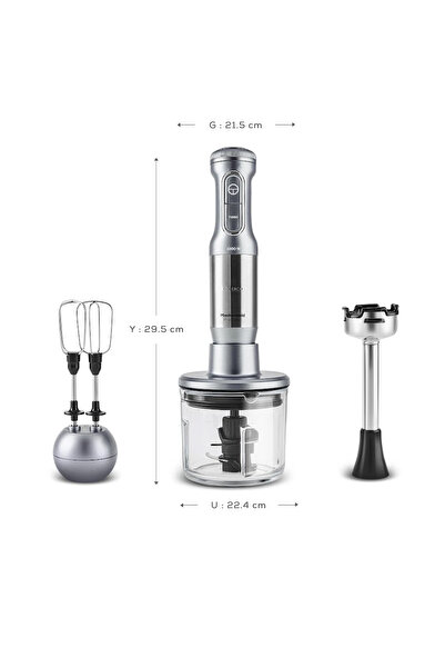 Karaca Mastermaid Prosteel 1000W Blender Set Cam Hazneli Galaxy Grey