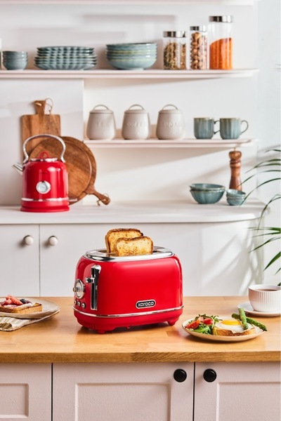 Karaca Vintage Craft 2 Slice Capacity Toaster Red