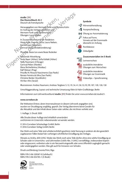 Cornelsen Studio 21 A2.1 Teilband Kurs Und Übungsbuch Mit DVD