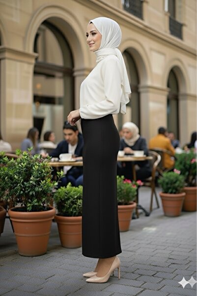 ECEYLÜL MODA SCUBA KREP KALEM ETEK (93-94CM UZUNLUK)