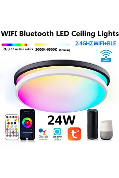 fulina Smart WiFi LED Ceiling Lights RGBCW Color Changing Ceiling Light, 24W 12Inch 2400lm Ultra-Thin Dimm