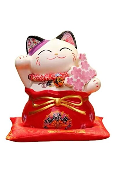 MOBI Pisica decorativă cu flori de cireș și noroc