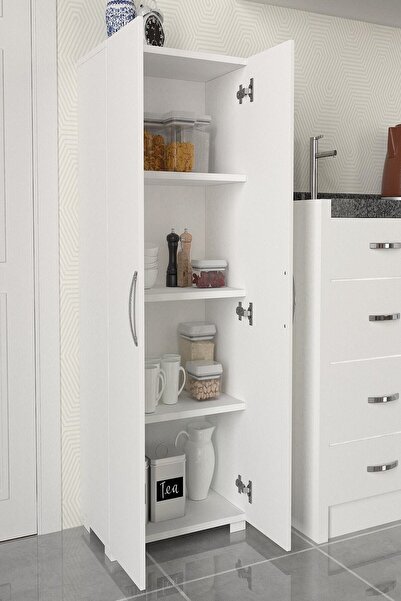 dorpek Devika 2 Kapaklı Çok Amaçlı Dolap – Geniş Raflı / Mutfak-Banyo-Hol Kullanımı / Kolay Montaj