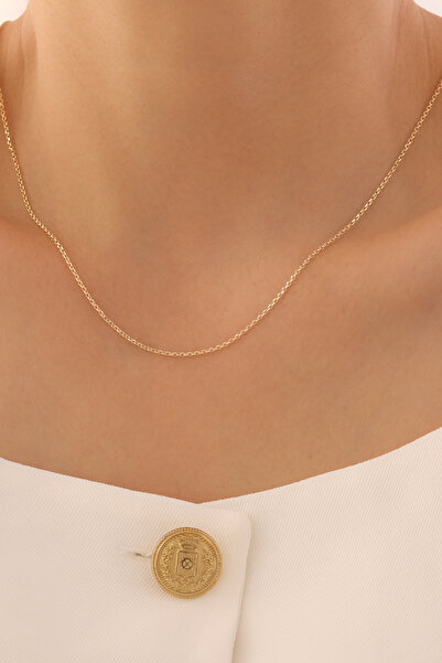 GENORO JEWEL 14 Ayar Altın Sade Zarif Şık Zincir Kolye