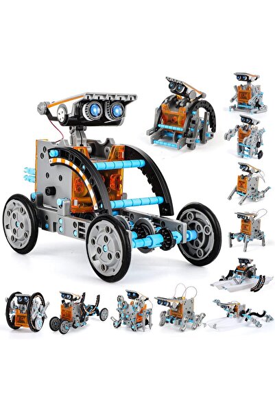 fulina 12 in 1 Educational Solar Robot, 190 Pieces, STEM Kit - 12 in 1 Educational Solar Robot, 190 Pieces