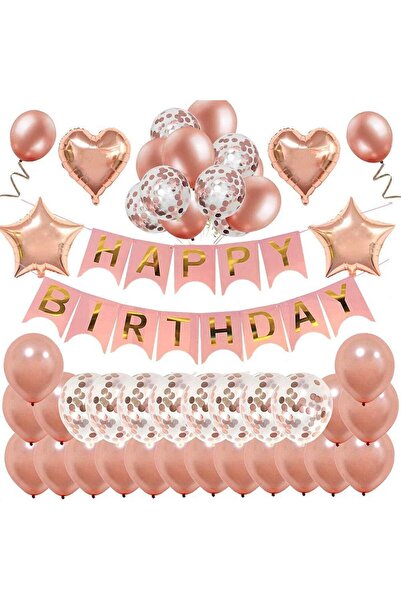 Arabest مجموعة ديكورات حفلات أعياد الميلاد، مجموعة حفلات بطابع ذهبي وردي، مجم...