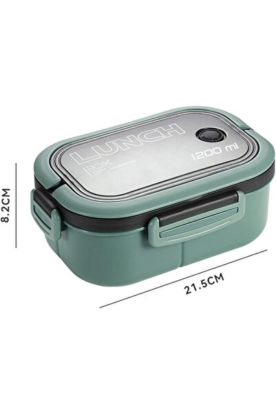 fulina Lunch Box, 1200ml Snack Box Adult Lunch Box for Students and Office Workers (green)