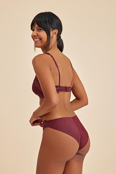 Amarelle Chiloți slip din dantelă Roma Burgundy