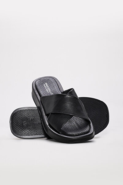 FAST STEP Hakiki Deri Kadın Düz Terlik 710ZA700