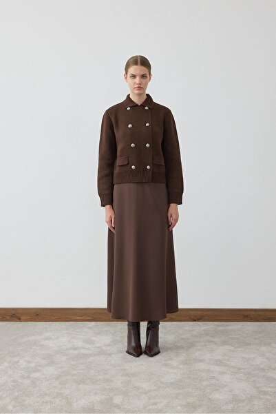 TERZİ DÜKKANI سترة أمارة القطنية المحبوكة باللون البني