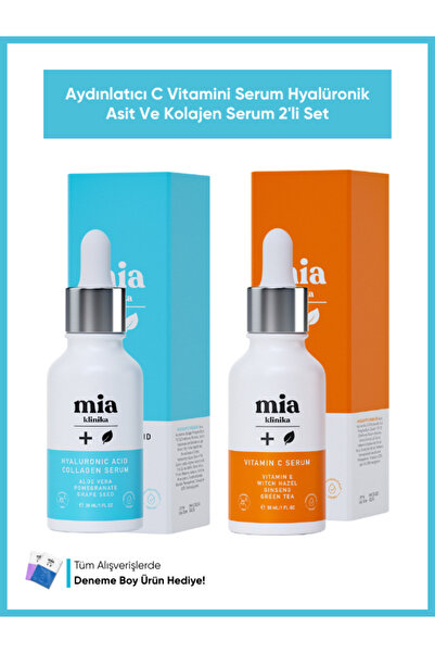 mia klinika Aydınlatıcı C Vitamini Serum Hyalüronik Asit Ve Kolajen Serum İki...