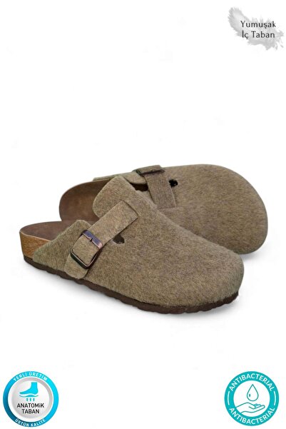 Neon Shoes Oslo Women's Cork Sole Winter Casual Comfortable Sabo Home Slippers with Closed Front Felt