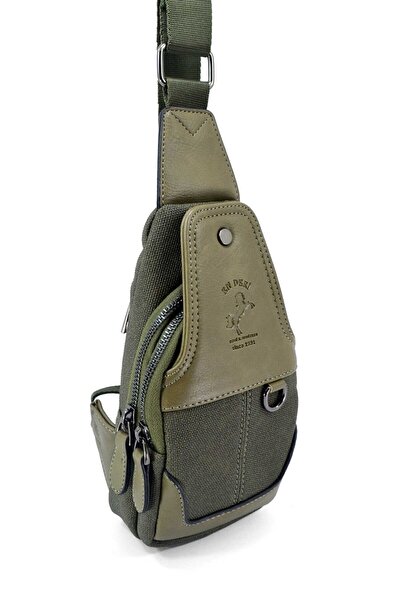 en deri Haki Канава Регульована сумка через плече з хрестоподібними ременями 7044