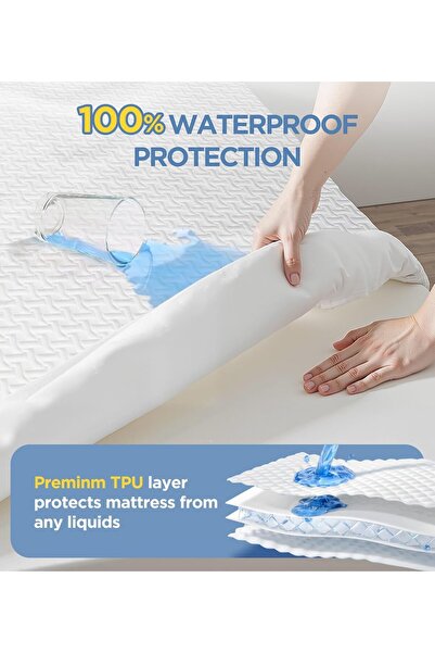 KOZZY HOME Sıvı Geçirmez,Yatak Üstü Uyku Pedi,( Orta Sert )Ortopedik,7cm Kalınlığında Yastık Kılıfı Hediye