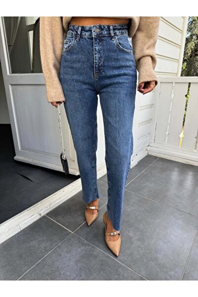 BOLESA GİYİM Hafif Eskitmeli Yıkamalı Düz Kesim Jean Pantolon