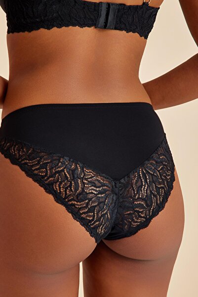 Amarelle Luna Black Lace Slip Panties