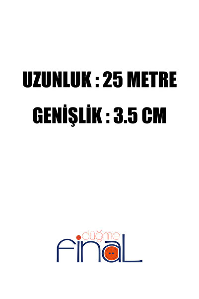 Final Düğme 3,5 cm x 25 Metre Siyah Geniş Yassı Lastik – Bel, Paça, Don ve Elastik Bant İçin