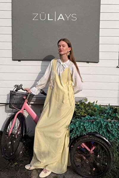 ZÜLAYS Çiçek Dantelli Jile Tereyağı Sarısı